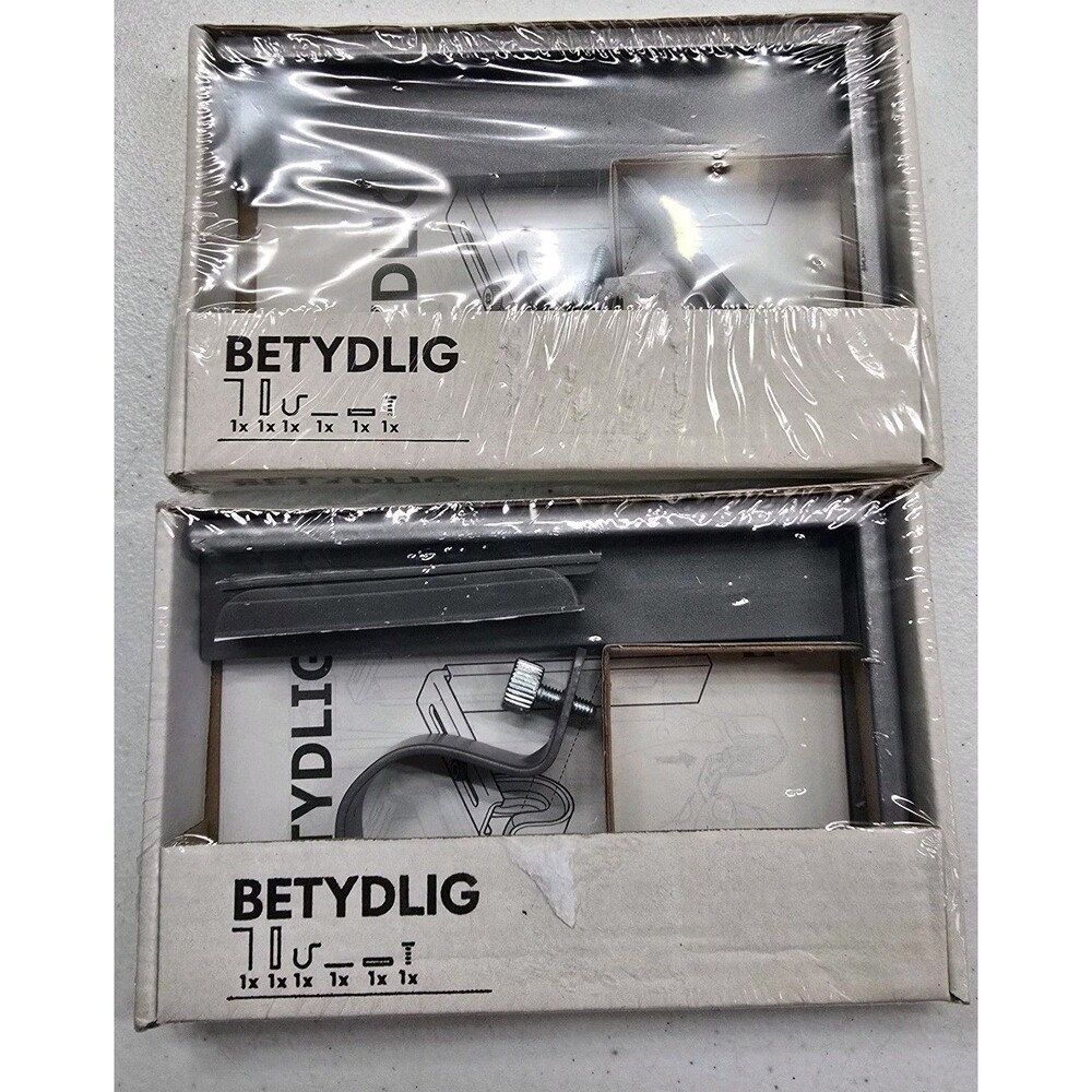 2 Pack IKEA Gray BETYDLIG Curtain Rod Wall Mount Ceiling Hanging Bracket